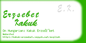 erzsebet kakuk business card
